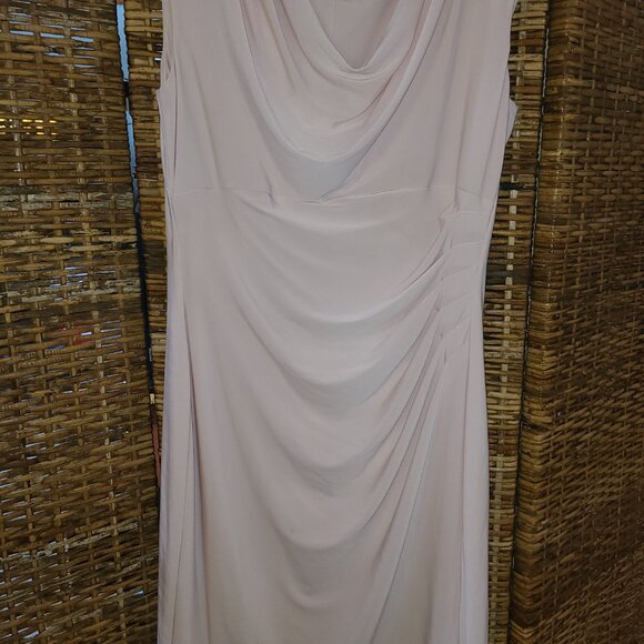 Lauren Ralph Lauren SZ 14 Dress Powder Pink Pastel Slinky Knit Sleeveless Classy - Picture 4 of 6